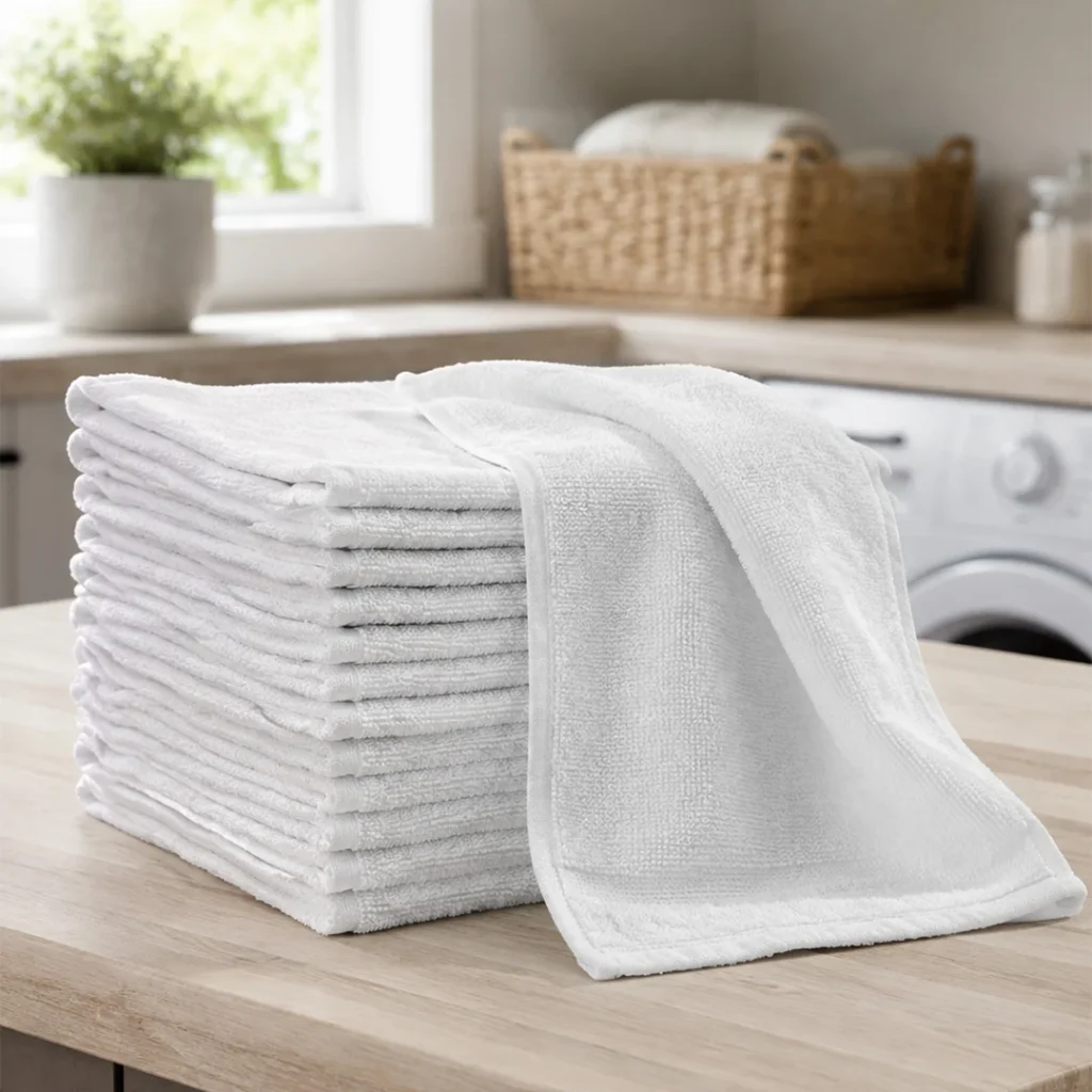 Shop Towels – 300 Towels per Case | Reusable Cleaning Rags | Durable Cotton Cleaning Towels | 13” x 13”